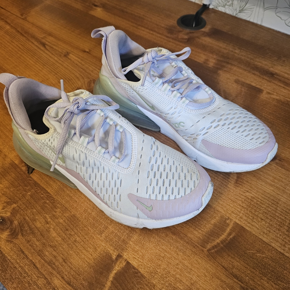 Women's Light Purple and White NIKE Air 270 Shoes